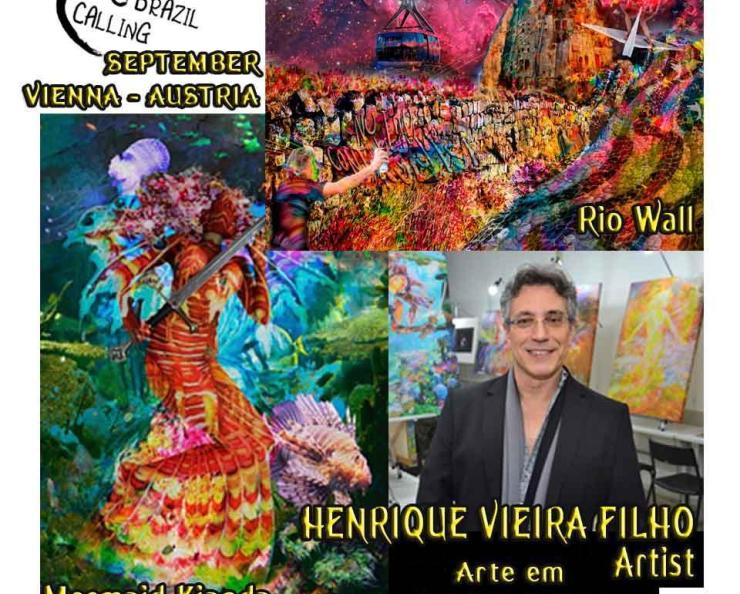 Nosso Artista Henrique Vieira Filho estará com suas obras "Rio Wall" e "Mermaid Kianda", em Vienna, na Arte em Claves de Sol_curated by Angela Oliveira_NuiArt, agora em setembro. 